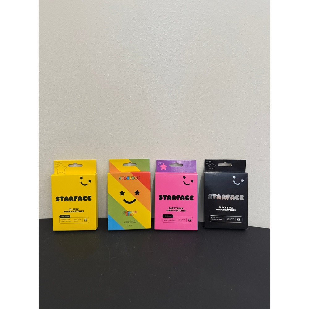 Starface Hydro-Colloid Pimple Patches Bundle XL Rainbow Party Black 4 Pack 128ct